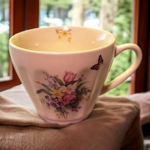 Vintage Demitasse Cup Lily Creek, Floral Butterfly